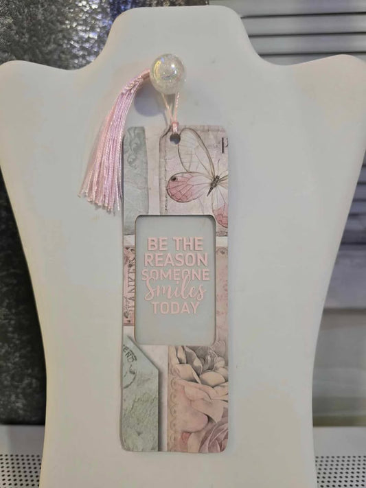 Handmade Cardstock, Vinyl Bookmark with Tassel