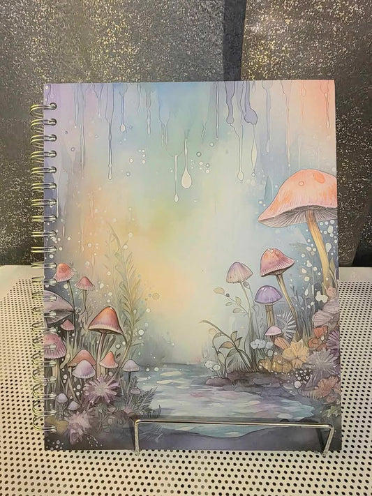 Handmade Spiral Journal Mushroom River