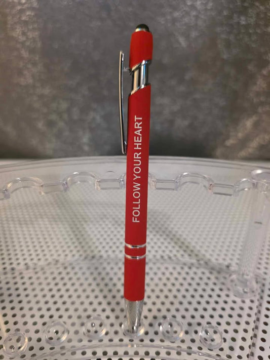 Ball Point Stylist and Inspirational Pen with Clear Case