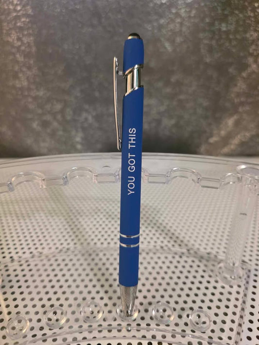 Ball Point Stylist and Inspirational Pen with Clear Case