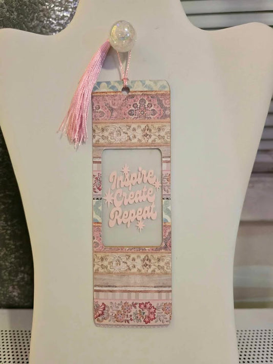 Handmade Cardstock, Vinyl Bookmark with Tassel