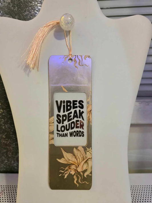 Handmade Cardstock, Vinyl Bookmark with Tassel