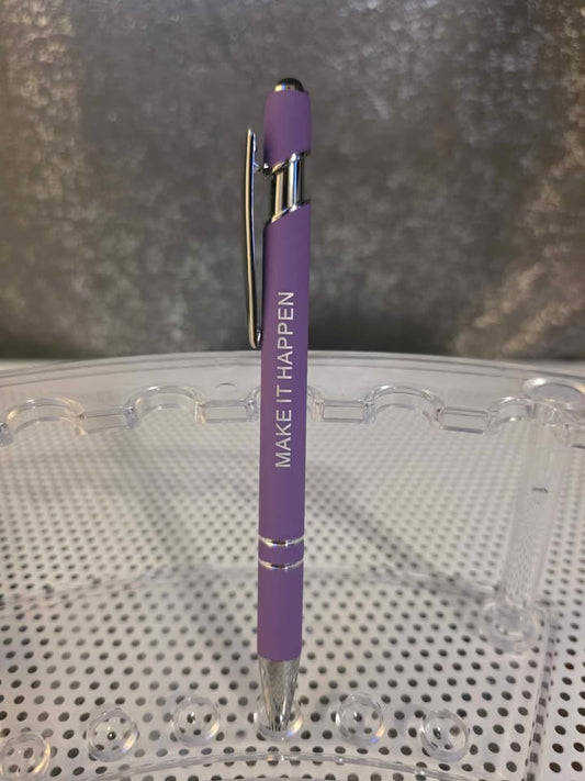 Ball Point Stylist and Inspirational Pen with Clear Case