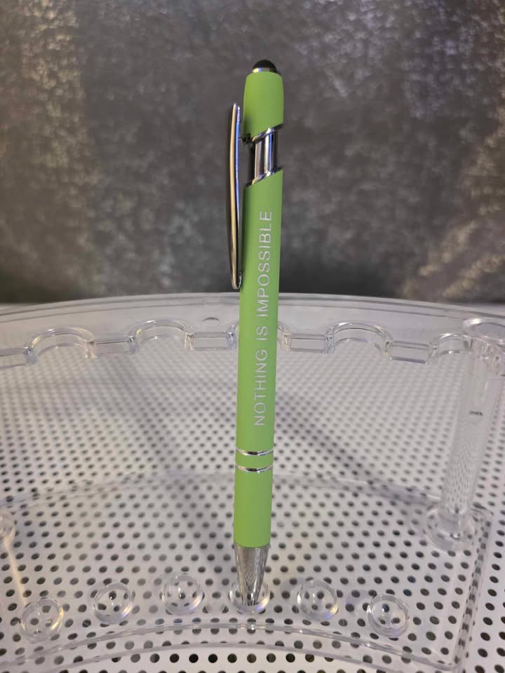 Ball Point Stylist and Inspirational Pen with Clear Case