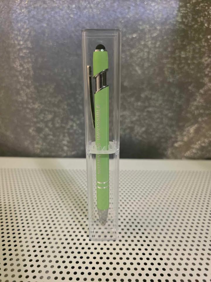 Ball Point Stylist and Inspirational Pen with Clear Case