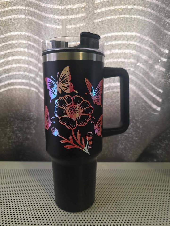 40 oz Tumbler with Handmade Vinyl Design