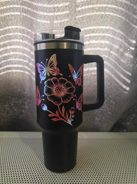40 oz Tumbler with Handmade Vinyl Design