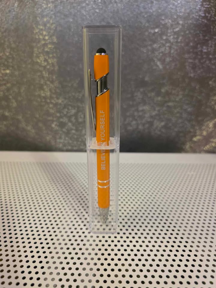 Ball Point Stylist and Inspirational Pen with Clear Case