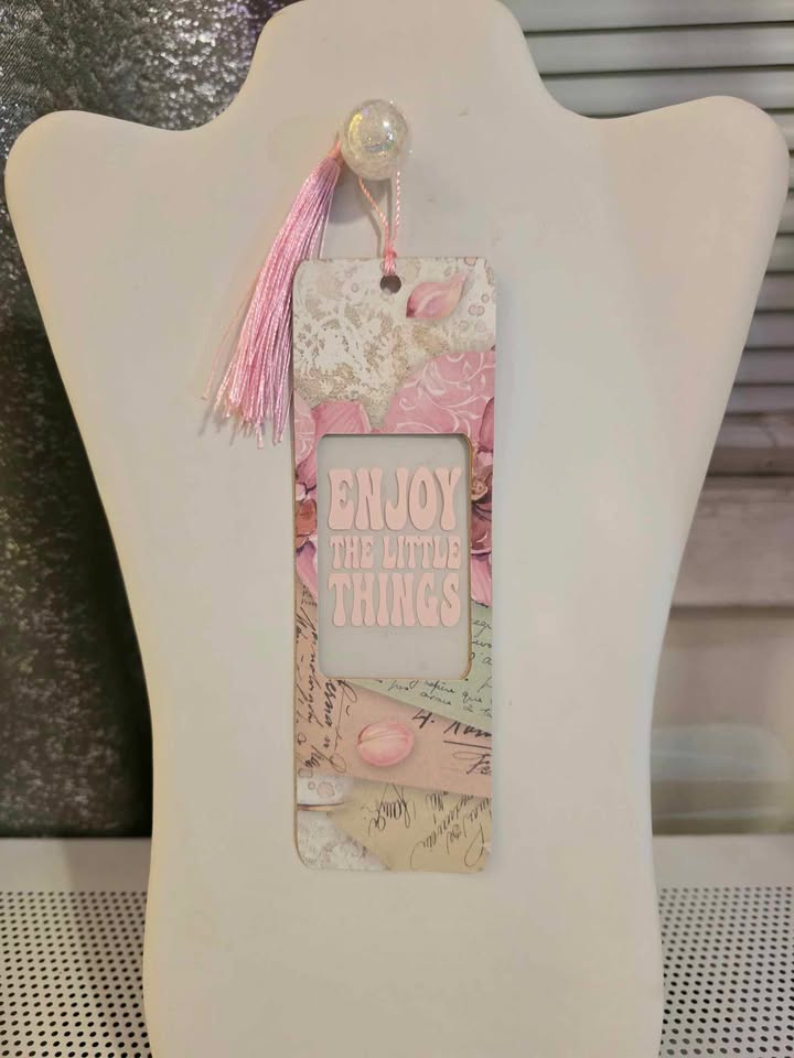 Handmade Cardstock Vinyl Bookmark with Tassel