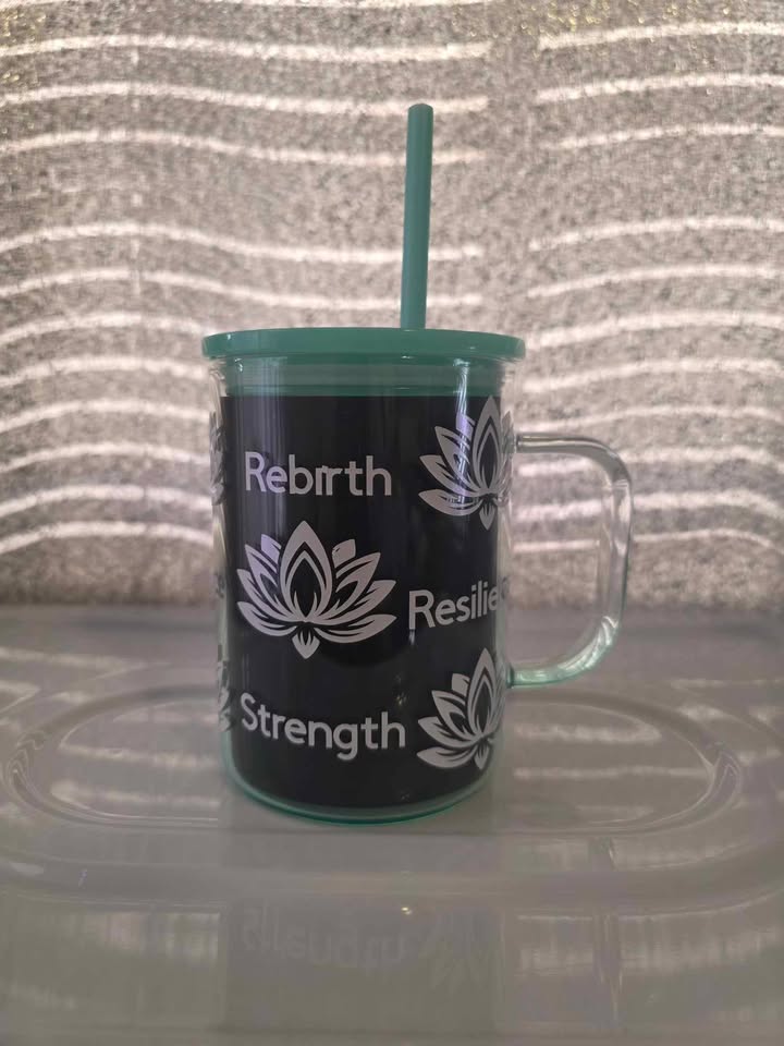Glass Mug with Handmade Design