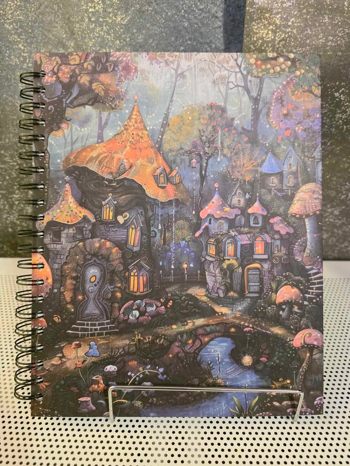 Handmade Spiral Journal Mushroom Land