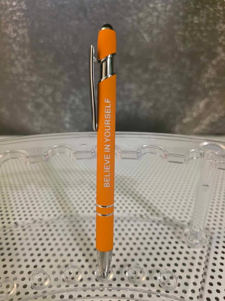 Ball Point Stylist and Inspirational Pen with Clear Case