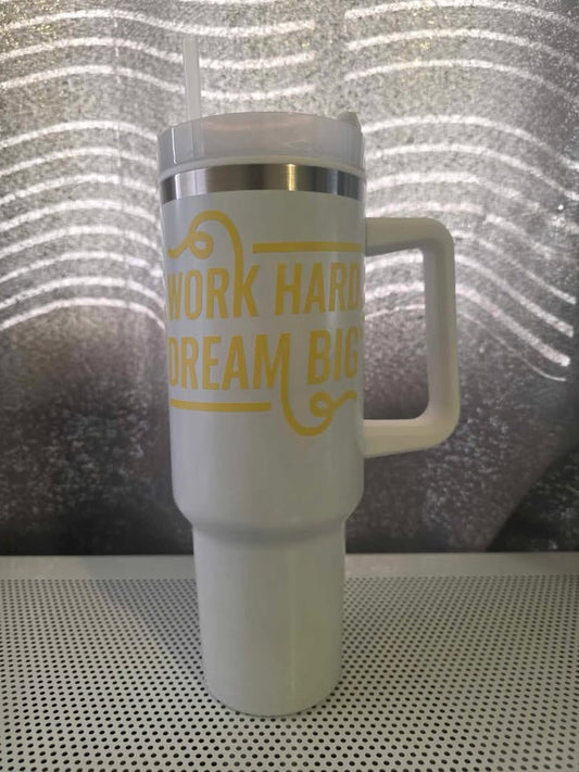 40 oz Tumbler with Handmade Vinyl Design