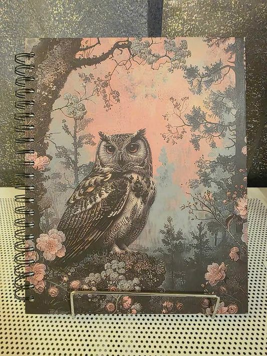 Handmade Spiral Journal Owl